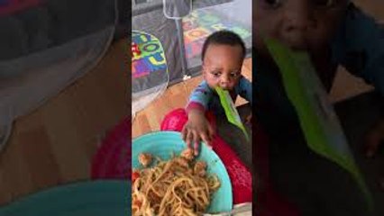 Kid Can't Quite Reach Real Good Food