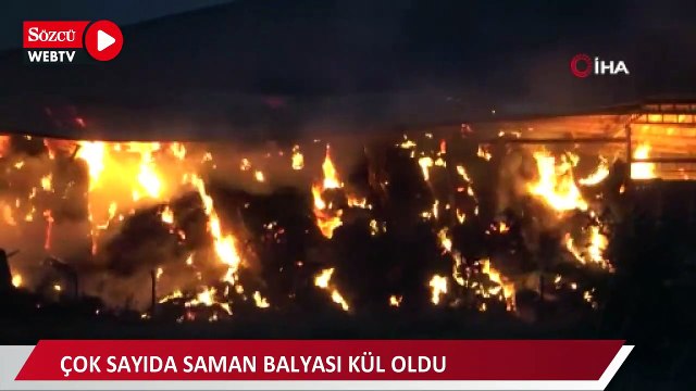 Kırklareli’nde çiftlik yangını: Çok sayıda saman balyası kül oldu