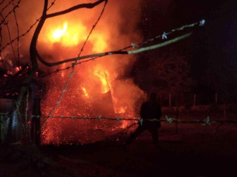 Erzurum'da alevler geceyi aydınlattı: 2 ev, 5 ahır ve 1 kiler kül oldu