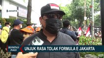 Sejumlah Massa Kembali Gelar Demo Tolak Formua E di Depan Gedung DPRD DKI Jakarta