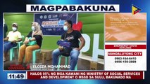 Halos 95% ng mga kawani ng Ministry of Social Services and Development o MSSD sa Sulu, bakunado na