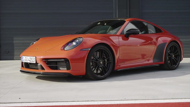 The new Porsche 911 Carrera 4 GTS Coupe Exterior Design in Lava Orange