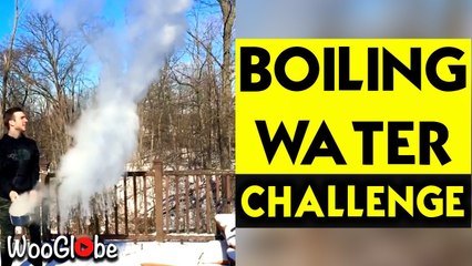 'Boiling water instantly freezes when thrown up in the air *Mpemba effect demonstration*'