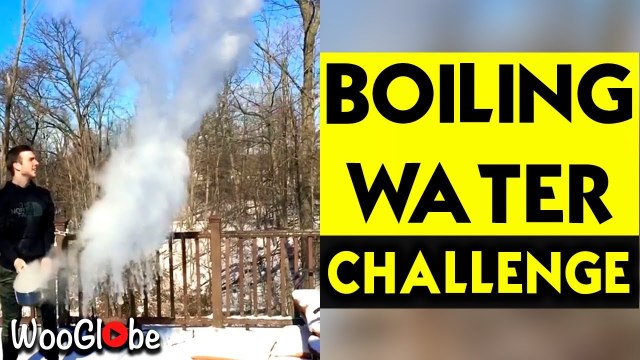 'Boiling water instantly freezes when thrown up in the air *Mpemba effect demonstration*'