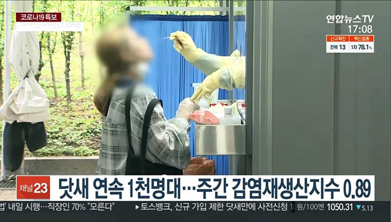 닷새 연속 1천명대…"4차 유행 정점 판단 어려워"