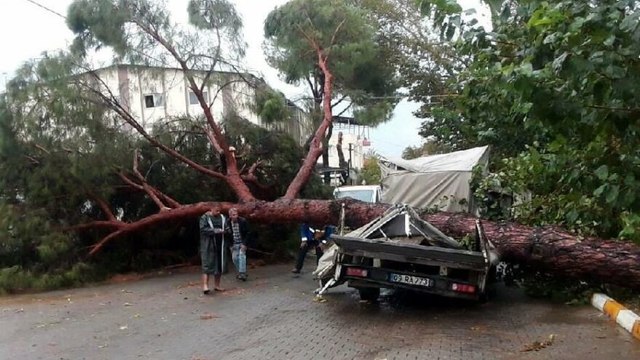 Aydın’da fırtına: 7 yaralı, 15 iş yeri ile 17 araçta hasar