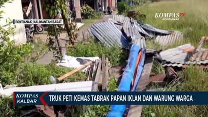 Diduga Ngantuk, Sopir Truk Kontainer Menabrak 6 Warung