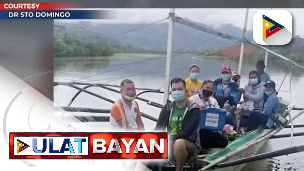 Ilang medical frontliners, naghatid ng bakuna sa mga liblib at mahirap daanang lugar sa Dinagat Islands