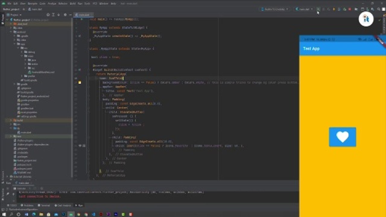 how to change flutter background color when user click button Code Example. Flutter change button color on press. Flutter onTap change color