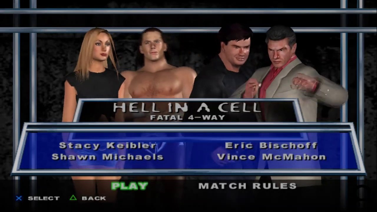 Here Comes the Pain Stacy Keibler(ovr 100) vs Shawn Michaels vs Eric Bischoff vs Vince McMahon