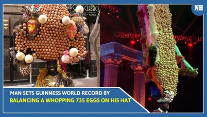 Man Sets Guinness World Record by Balancing a Whopping 735 Eggs On His Hat | Watch