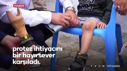 Minik Muhammed protez bacağına kavuştu