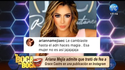 "Ya me tiene harta": Ariana Mejía habla del comentario que dio sobre Grace Castro
