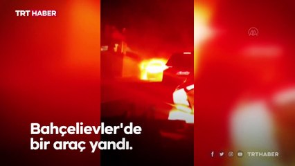 Seyir halindeki araç alev alev yandı