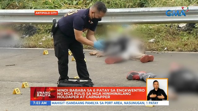 Hindi bababa sa 6 patay sa engkwentro ng mga pulis sa mga hinihinalang holdaper at carnapper | UB