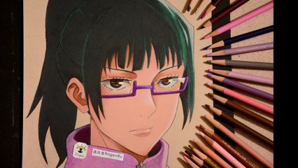 32-b How to Draw Zenin Maki - Jujutsu Kaisen | Colored pencils