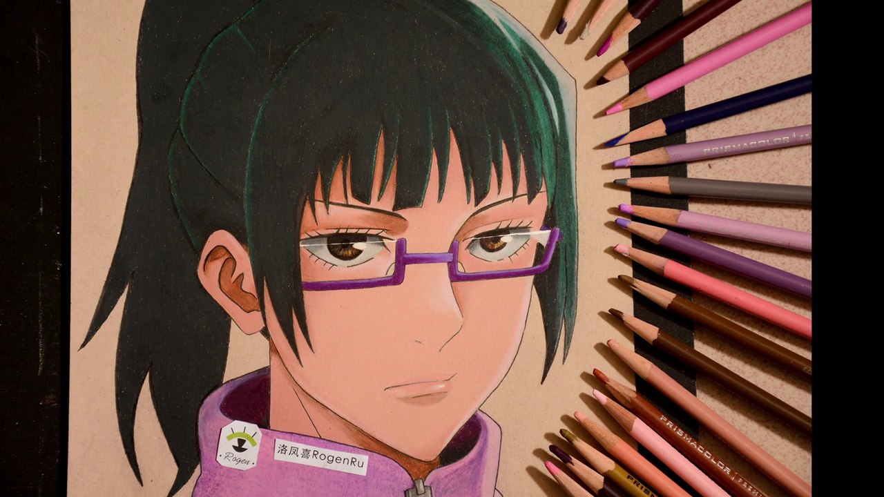 32-b How to Draw Zenin Maki - Jujutsu Kaisen | Colored pencils
