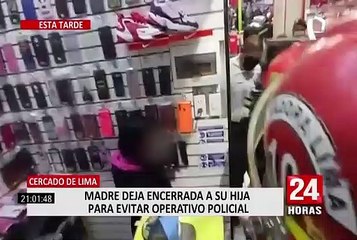 Cercado de Lima: mujer deja encerrada a su hija en puesto de galería para evitar intervención