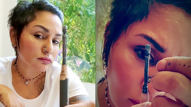 'Gifted artist from Pakistan carves Quaid e Azam onto a pencil tip'