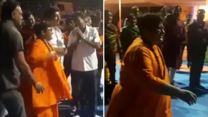 MP Sadhvi Pragya plays kabaddi with female players in Bhopal