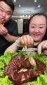 Grilled intestines mukbang eating show viral on tiktok