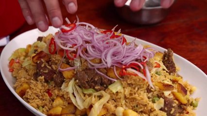 Receta de ARROZ CON CARNE estilo peruano