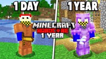 I survived 1 YEAR ALONE in HARDCORE Minecraft...
