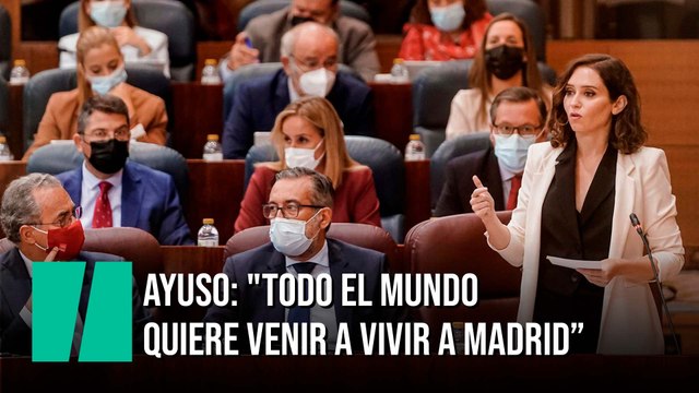 Ayuso: Todo el mundo quiere venir a vivir a Madrid y huyen de las comunidades donde gobierna la izquierda