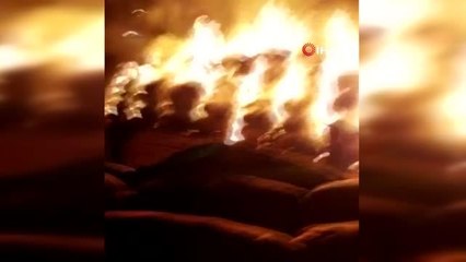 Çiftçinin bir yıllık emeği yangında kül oldu