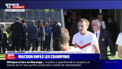 Emmanuel Macron enfile les crampons pour un match avec le Variété Club de France