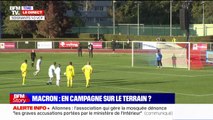 Match du Variétés Club de France: les images du but d'Emmanuel Macron sur penalty