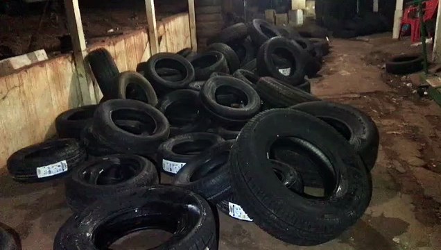 BPFron apreende 80 pneus contrabandeados em comércio na cidade de Iporã
