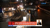 Van, sumalpok sa concrete at plastic barriers sa EDSA | UB