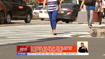 Pilipinas, ika-102 sa 139 na bansa sa world rule of law index ng isang global think tank | UB