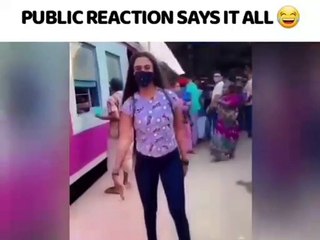 Funny Girl dancing on Railway platform  | Funny public Reaction  - Indian Reeler