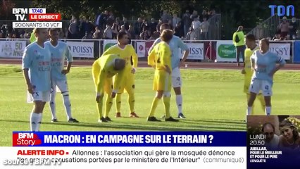 Emmanuel Macron buteur lors d’un match de foot caritatif