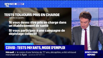 Covid: les tests sont-ils payants pour les personnes vaccinées ? BFMTV répond à vos questions
