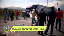 Maestros de la CNTE realizan bloqueos carreteros en Michoacán