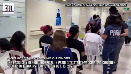 LOOK: Pasig hospital starts jab on minors