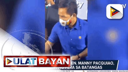 Presidential bet at Sen. Manny Pacquiao, namigay ng pera sa Batangas