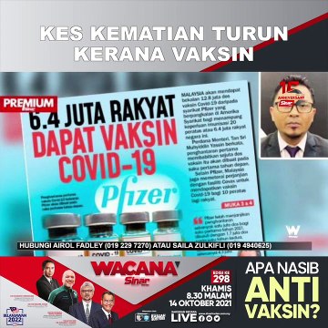 [SHORTS] Kematian turun kerana vaksin