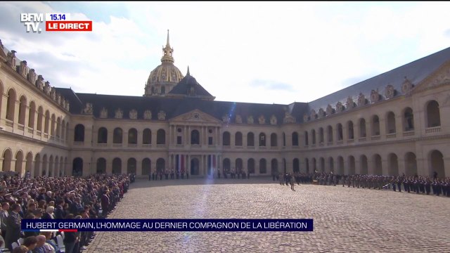 Hommage à Hubert Germain: la Marseillaise jouée dans la cour des Invalides en l'honneur du dernier Compagnon de la libération