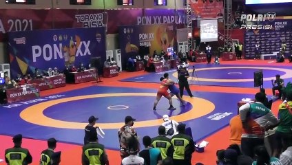 Hari Terakhir Pertandingan Cabor Gulat Klaster Merauke Berlangsung Aman