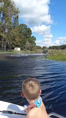 Sunken Airboat Gets Pulled to Shore