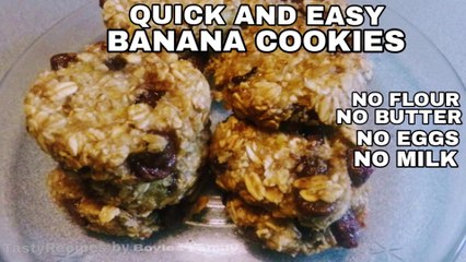 4 Ingredient Banana Oatmeal Cookies Recipe