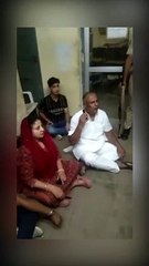 Woman MLA Meena Kanwar's sit-in to get the person caught driving while intoxicated from police custody