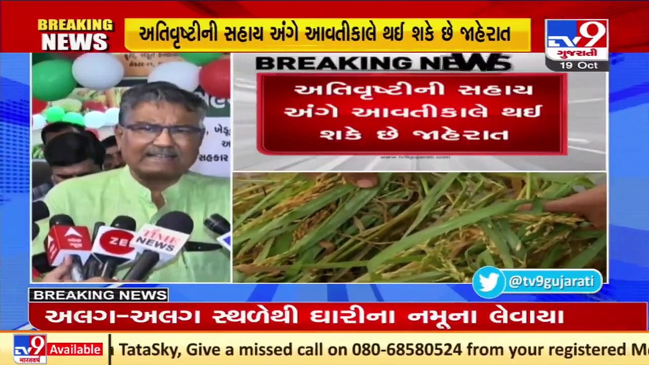 Gujarat govt likely to announce compensation for crop loss due to excess rains tomorrow _ TV9