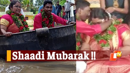 Love In Trying Times: Amid Kerala Floods, Bride & Groom Reach Temple In Cooking Vessel To Tie Knot