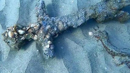 Denize dalan amatör dalgıç buldu! Değeri paha biçilemeyen dev kılıcın yeri yetkililerden bile saklanıyor