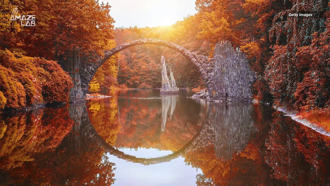 This Amazing German Bridge Forms a Perfect Circle with Reflection